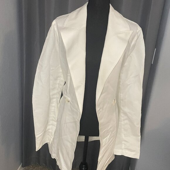 Peruvian Connection Jackets & Blazers - 145.  Peruvian Connection White Hastings Jacket, Size 16, NWT